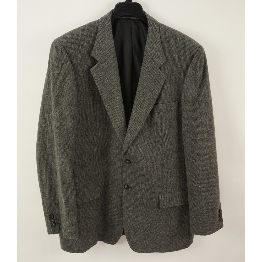 Debenhams Flannel Wool Notch Lapel Two Button Sport Coat Men's 46L Gray Portugal